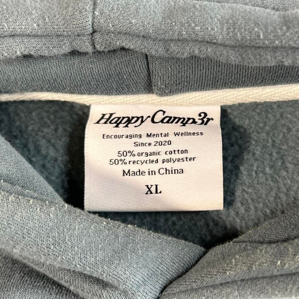 Happy Camp3r "reality is created by the mind" blue hoodie Size XL - Picture 5 of 7